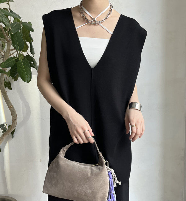  「【WEB限定】ロングニットベスト＋ニットパンツセット」|スーツ|