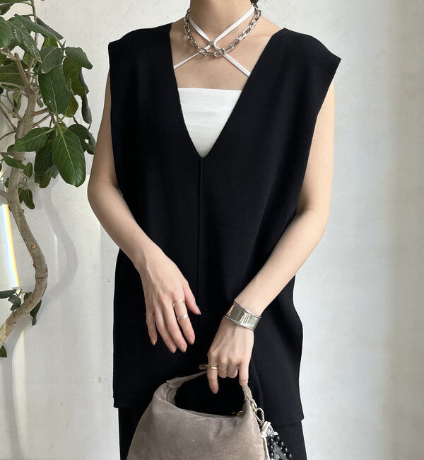  「【WEB限定】ロングニットベスト＋ニットパンツセット」|スーツ|