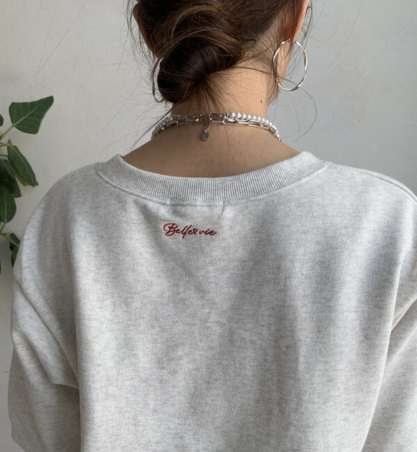  「バック刺繍半袖裏毛スウエット」|Tシャツ・カットソー|
