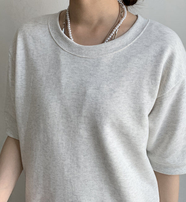  「バック刺繍半袖裏毛スウエット」|Tシャツ・カットソー|