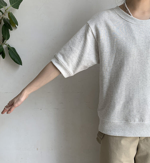  「バック刺繍半袖裏毛スウエット」|Tシャツ・カットソー|