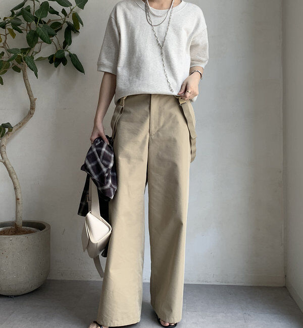  「バック刺繍半袖裏毛スウエット」|Tシャツ・カットソー|