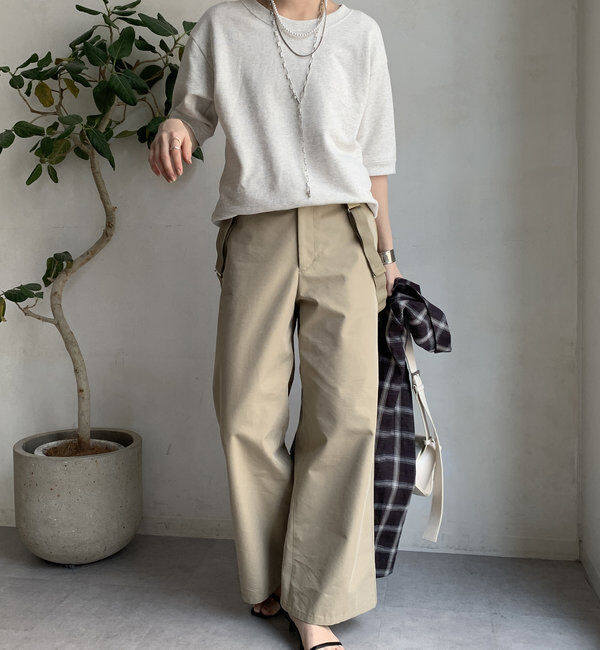  「バック刺繍半袖裏毛スウエット」|Tシャツ・カットソー|