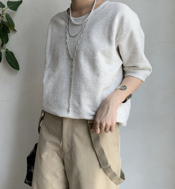  「バック刺繍半袖裏毛スウエット」|Tシャツ・カットソー|