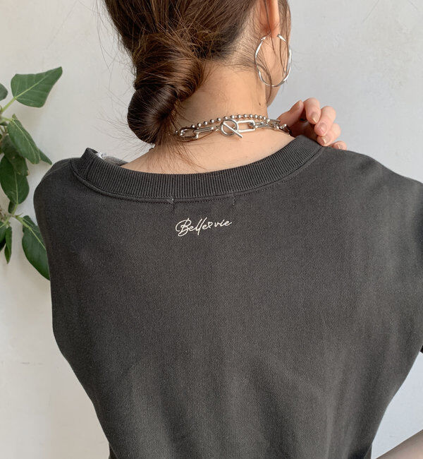  「バック刺繍半袖裏毛スウエット」|Tシャツ・カットソー|