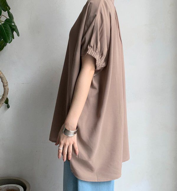  「【WEB限定】ライトジョーゼットスキッパーギャザーチュニック」|シャツ・ブラウス|