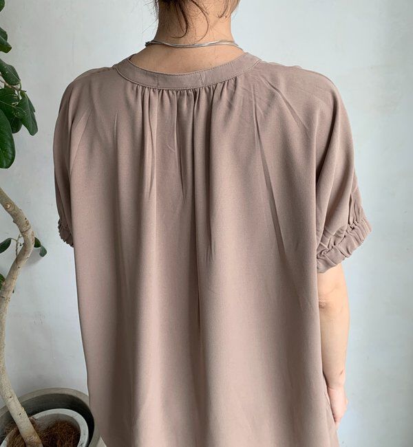  「【WEB限定】ライトジョーゼットスキッパーギャザーチュニック」|シャツ・ブラウス|