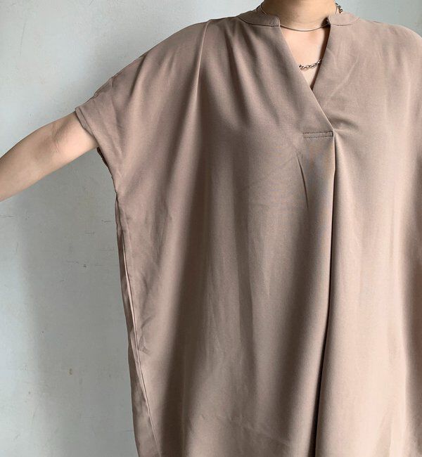  「【WEB限定】ライトジョーゼットスキッパーギャザーチュニック」|シャツ・ブラウス|