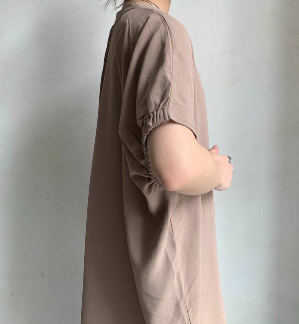  「【WEB限定】ライトジョーゼットスキッパーギャザーチュニック」|シャツ・ブラウス|