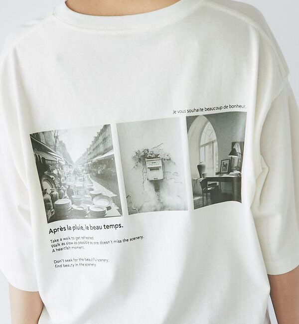  「《長めの着丈でアレンジ楽しめる♪》オーバーバックプリントTEE」|Tシャツ・カットソー|