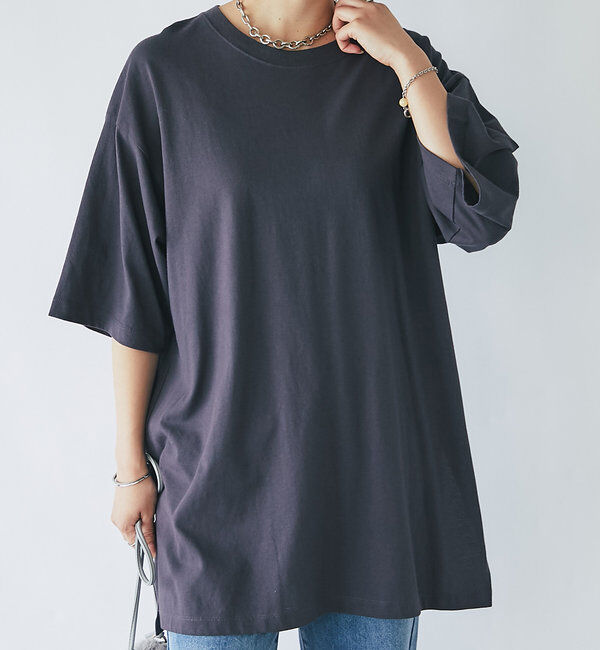  「《長めの着丈でアレンジ楽しめる♪》オーバーバックプリントTEE」|Tシャツ・カットソー|