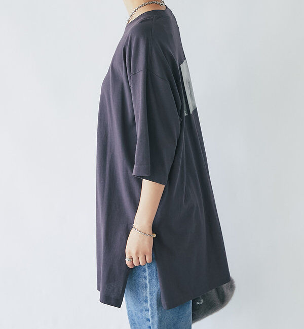  「《長めの着丈でアレンジ楽しめる♪》オーバーバックプリントTEE」|Tシャツ・カットソー|