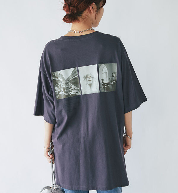  「《長めの着丈でアレンジ楽しめる♪》オーバーバックプリントTEE」|Tシャツ・カットソー|