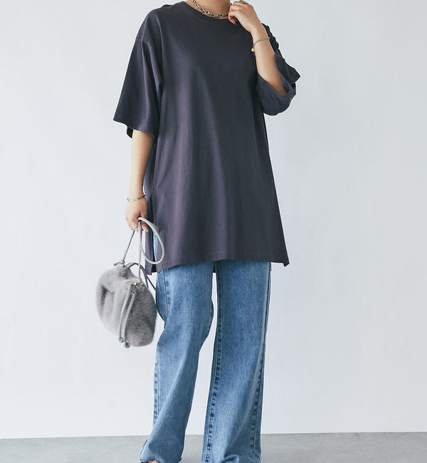  「《長めの着丈でアレンジ楽しめる♪》オーバーバックプリントTEE」|Tシャツ・カットソー|