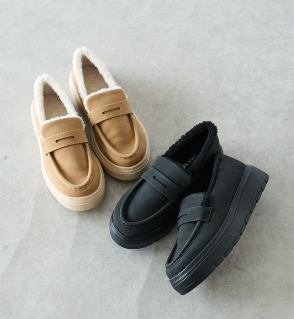  「ムートンモカシンスニーカー」|その他|ブラック