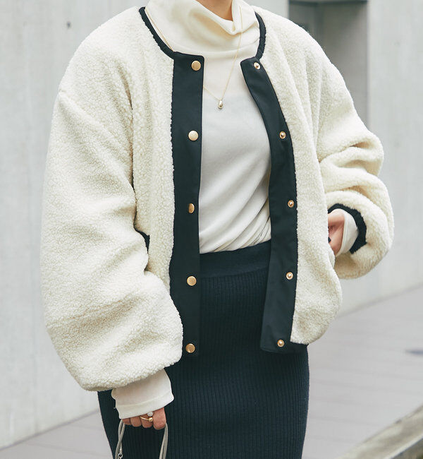  「ボアブルゾン」|その他|アイボリー