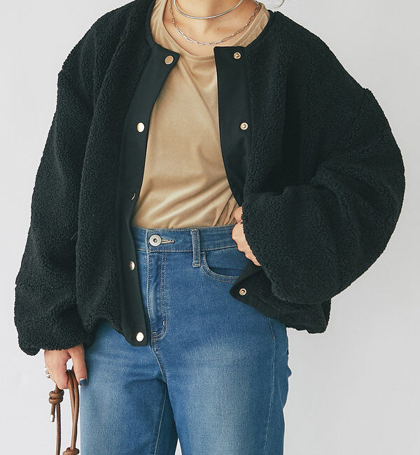  「ボアブルゾン」|その他|ブラック