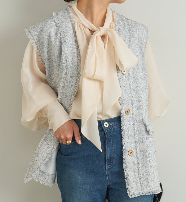  「シアーボウタイ2WAYブラウス」|シャツ・ブラウス|