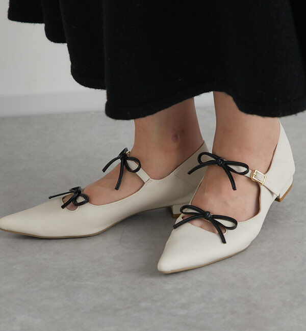  「【EVOL(イーボル)】リボンパンプス」|その他|