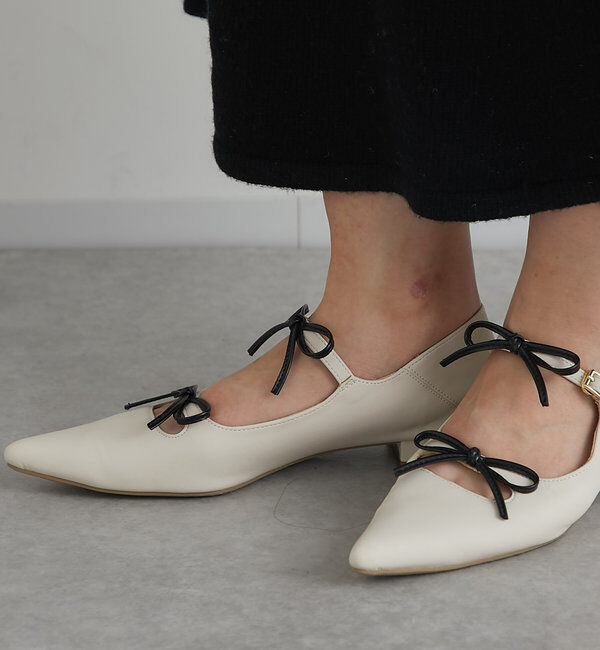  「【EVOL(イーボル)】リボンパンプス」|その他|