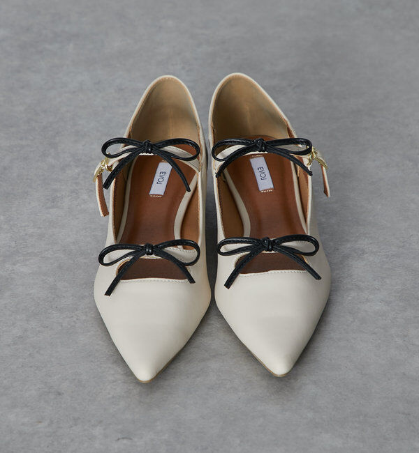  「【EVOL(イーボル)】リボンパンプス」|その他|