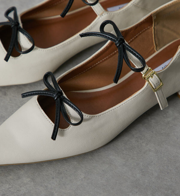  「【EVOL(イーボル)】リボンパンプス」|その他|