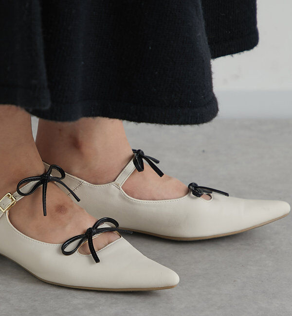  「【EVOL(イーボル)】リボンパンプス」|その他|