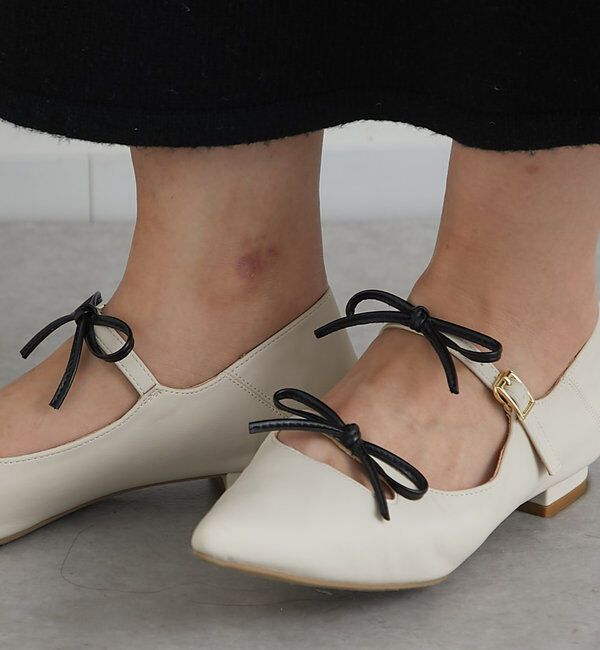  「【EVOL(イーボル)】リボンパンプス」|その他|