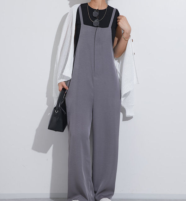  「《スタイルアップ効果◎》フロントジップサロペット」|その他|