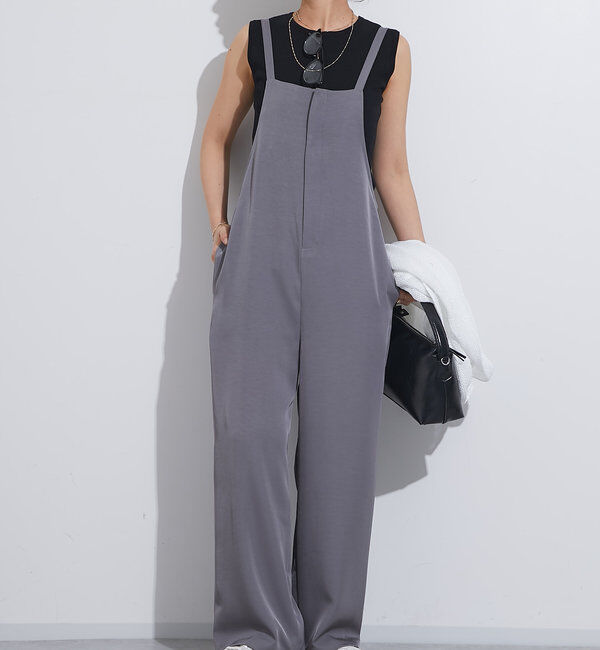  「《スタイルアップ効果◎》フロントジップサロペット」|その他|