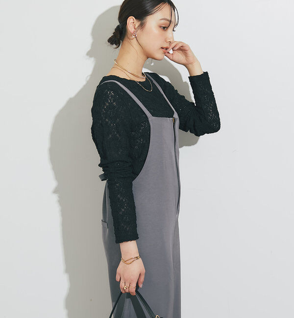  「《スタイルアップ効果◎》フロントジップサロペット」|その他|