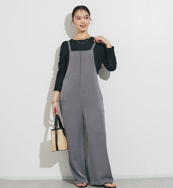  「《スタイルアップ効果◎》フロントジップサロペット」|その他|