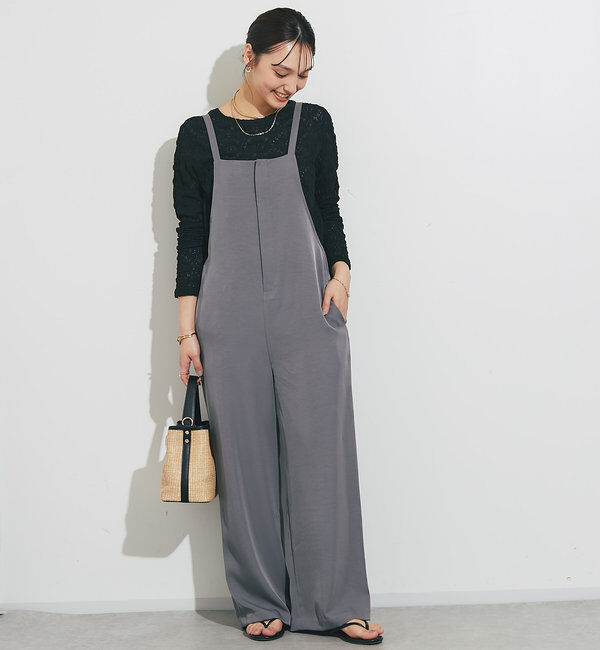  「《スタイルアップ効果◎》フロントジップサロペット」|その他|