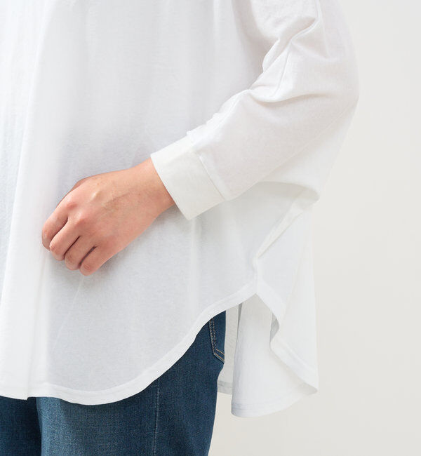  「《シンプルながらも着映え》コットンドライタッチドルマンプルオーバー」|Tシャツ・カットソー|