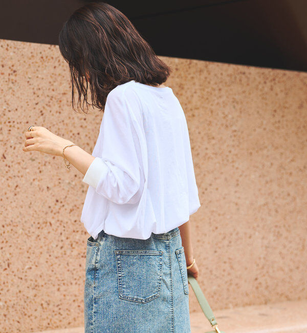  「《シンプルながらも着映え》コットンドライタッチドルマンプルオーバー」|Tシャツ・カットソー|