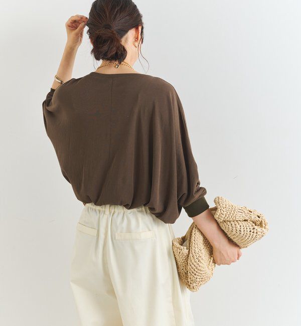  「《シンプルながらも着映え》コットンドライタッチドルマンプルオーバー」|Tシャツ・カットソー|