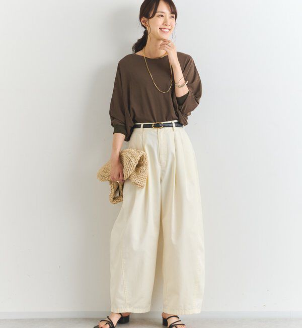  「《シンプルながらも着映え》コットンドライタッチドルマンプルオーバー」|Tシャツ・カットソー|