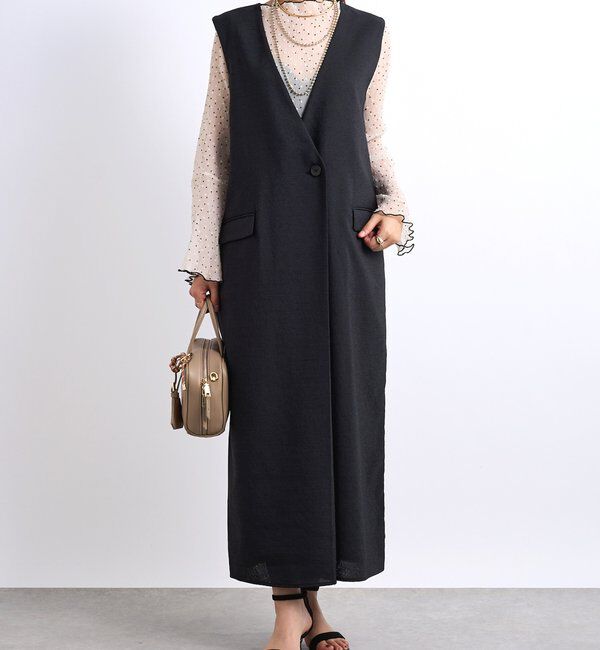  「《着回し抜群◎こなれきちんと感》メランジスラブワンピース」|その他|ブラック