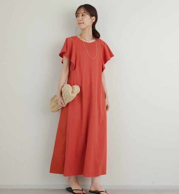  「《綿100％・着るだけで様になる》コットンシルケット天竺フレアワンピース」|その他|