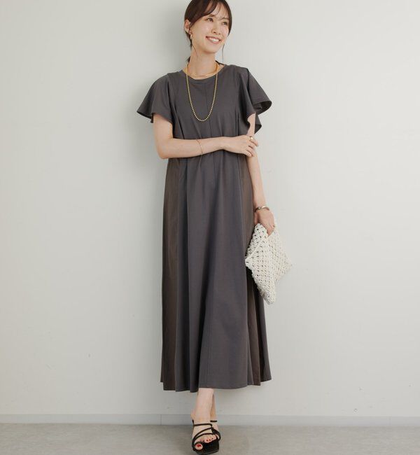  「《綿100％・着るだけで様になる》コットンシルケット天竺フレアワンピース」|その他|