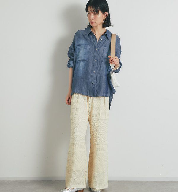  「《上品でフェミニン》透かし柄ドロストニットパンツ」|その他|