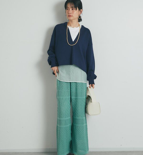  「《上品でフェミニン》透かし柄ドロストニットパンツ」|その他|