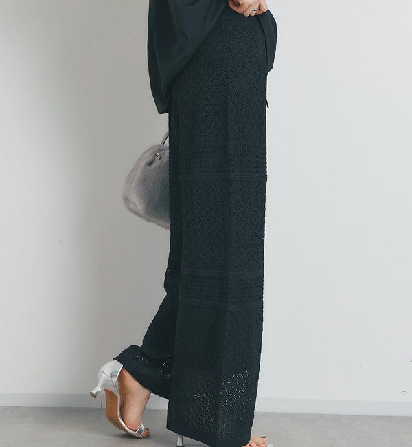  「《上品でフェミニン》透かし柄ドロストニットパンツ」|その他|