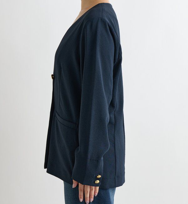  「《セットアップ可・オフィスにも》ハイストレッチカルゼワッシャー金釦ジャケット」|その他|