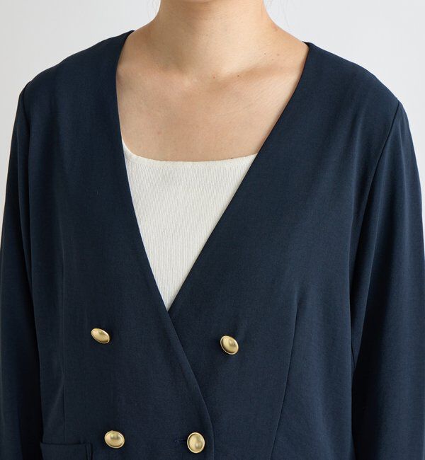  「《セットアップ可・オフィスにも》ハイストレッチカルゼワッシャー金釦ジャケット」|その他|