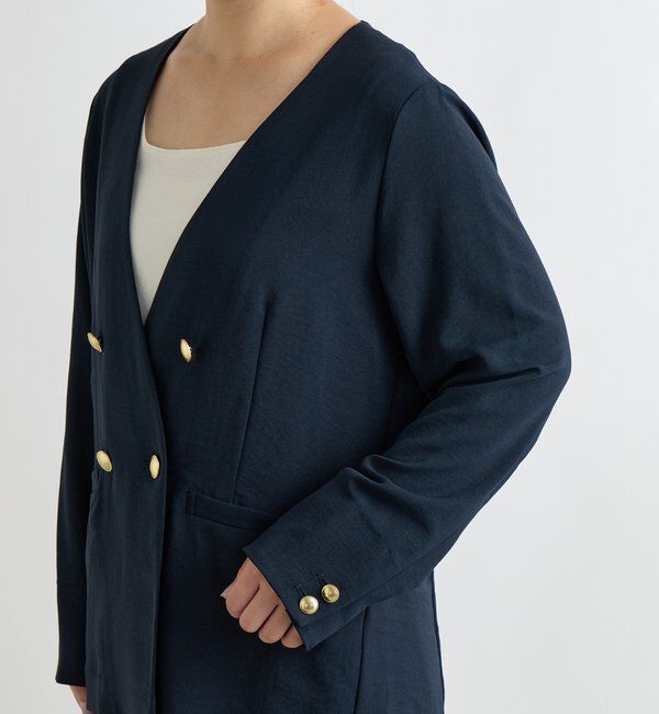  「《セットアップ可・オフィスにも》ハイストレッチカルゼワッシャー金釦ジャケット」|その他|