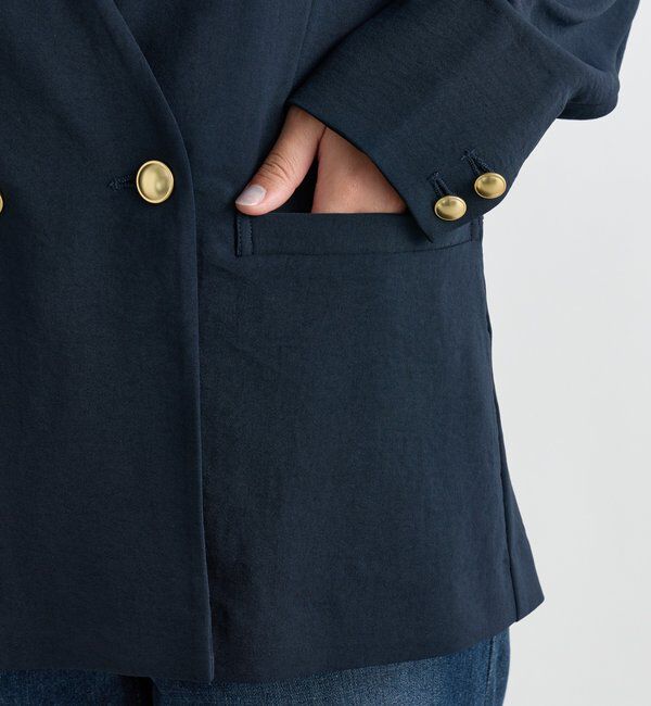  「《セットアップ可・オフィスにも》ハイストレッチカルゼワッシャー金釦ジャケット」|その他|