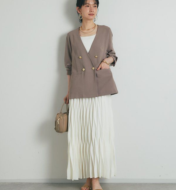  「《セットアップ可・オフィスにも》ハイストレッチカルゼワッシャー金釦ジャケット」|その他|