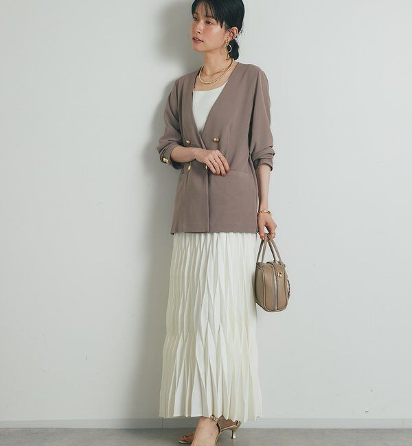  「《セットアップ可・オフィスにも》ハイストレッチカルゼワッシャー金釦ジャケット」|その他|