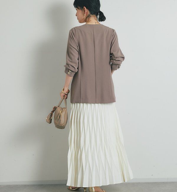  「《セットアップ可・オフィスにも》ハイストレッチカルゼワッシャー金釦ジャケット」|その他|